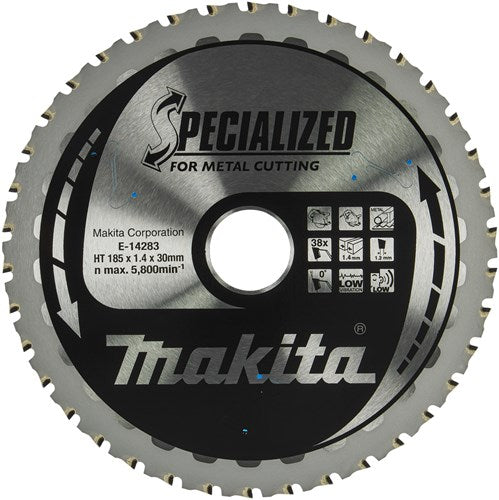 Accessoires Makita lame de scie circulaire acier | spécialisé 185x30x1.4 38t 0g - e-14283 e-14283