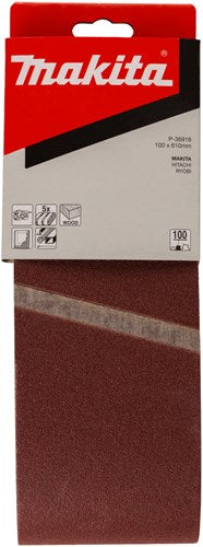 Makita accessoires bande abrasive k100 100x610 rouge - p-36918
