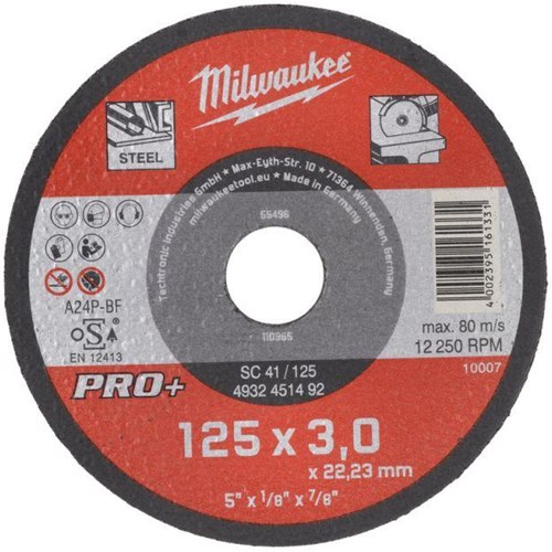 Milwaukee accessoires disque à tronçonner métal sc41 125 x 3 mm pro+ - 25 pièces - 4932451492