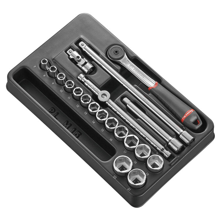Facom module 3 douilles 8" 6 faces et cliquet