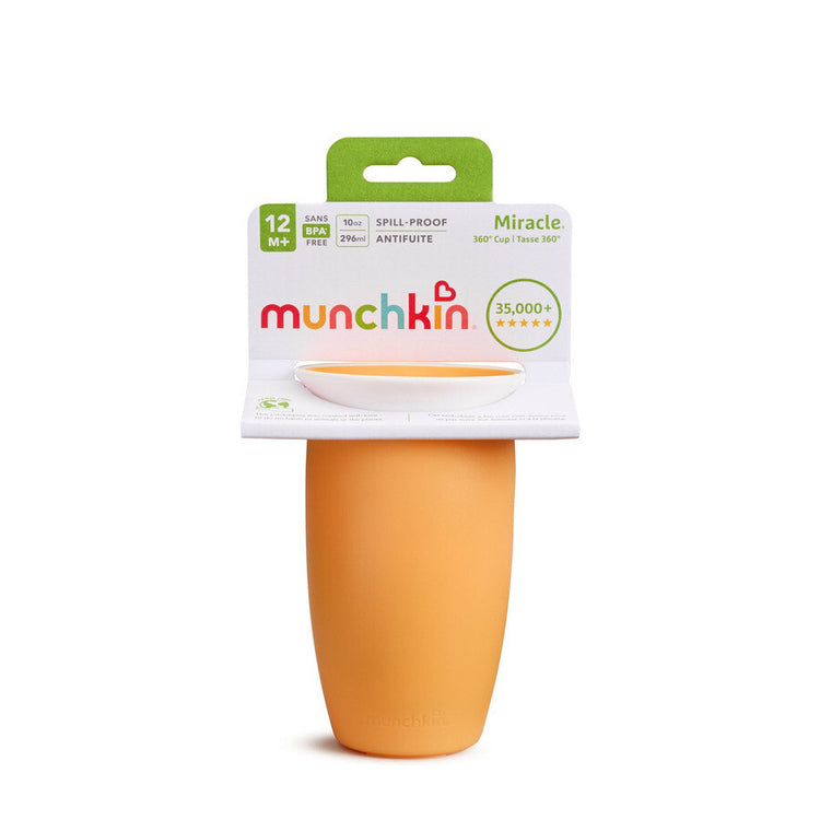 Munchkin miracle anti-fuite 360° gobelet - gobelet - gobelet d'entraînement pour bébé et enfant - 296 ml - orange
