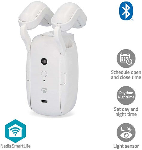 Robot de rideau Nedis smartlife | tige | rideaux | alimenté par batterie alimenté par USB | 4000mah | Bluetooth® | blanc - btmc10wt1pc