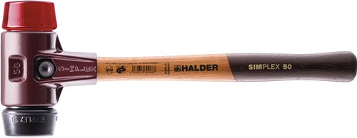 Marteau en plastique Halder | longueur 300 mm tête d. 30 mm | bois dur mi-dur | caoutchouc noir plastique rouge | 1 pièce - 3026.030 - 3026.030
