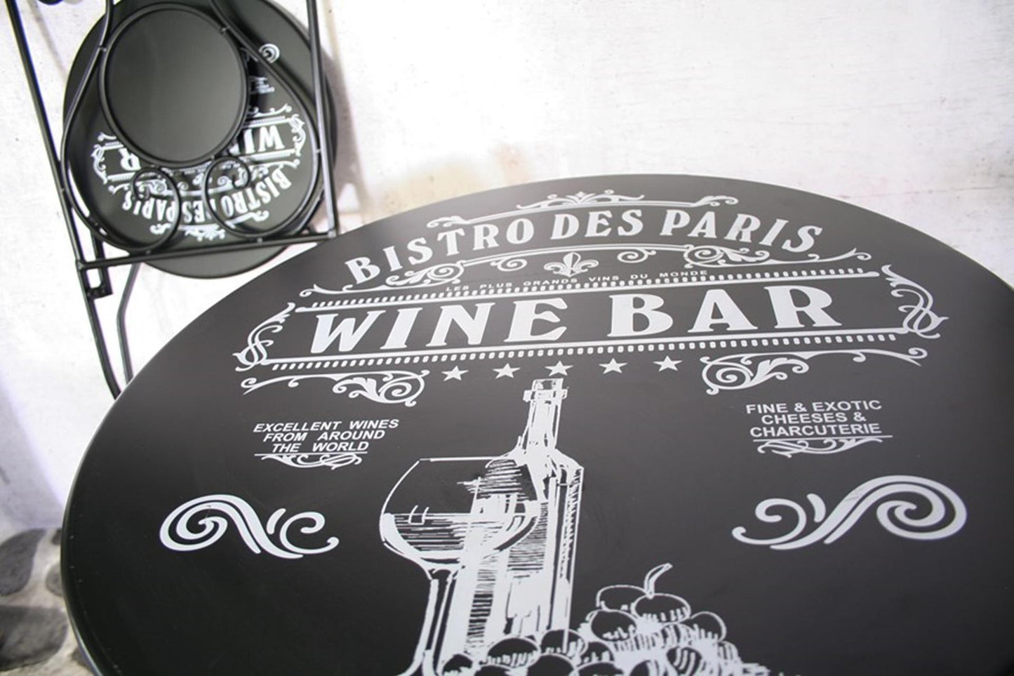 Service bistro Sens paris 3 pièces métal noir