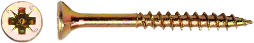 Pgb-europe pgb-fixations | vis pour panneaux d'aggloméré fzk-z ø 5,0x100 zn jaune | 200 pièces pgwvzg002005001002