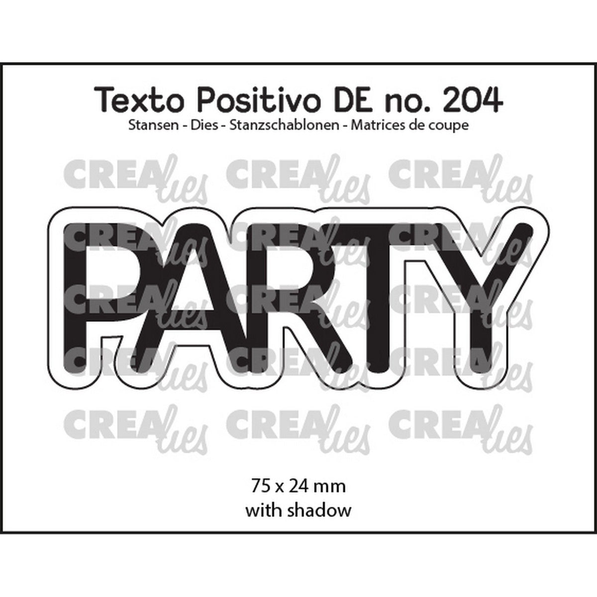 Crealies • texto positivo matrices de découpe fête