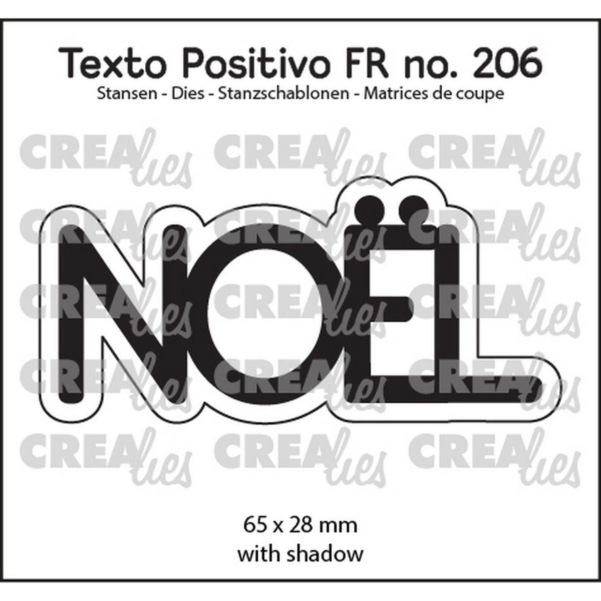 Crealies • matrices de découpe texto positivo noël