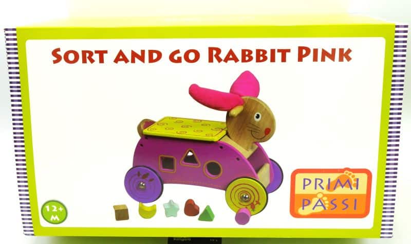 Jonotoys prima passi formes figurine marchant lapin rose