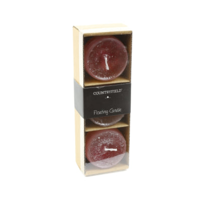 Countryfield bougie flottante bollie aubergine 5 x 3,5 cm lot de 3 | 24 pièces