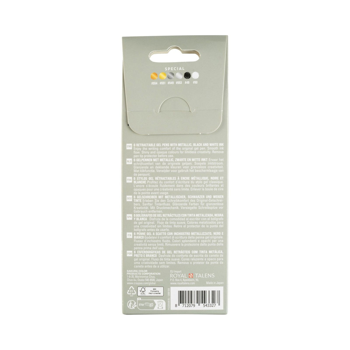 Sakura • Gelly Roll rétractable spécial mélange 6 pièces