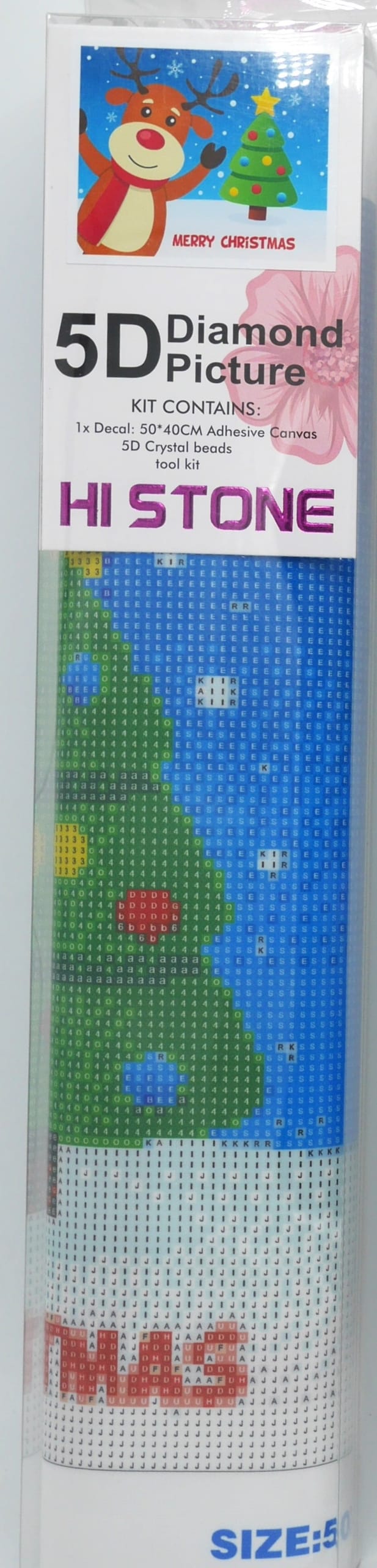 Jonotoys Diamond Painting - Joyeux Noël renne et boom - 40x50 cm