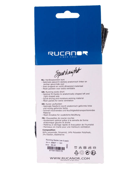 Rucanor Running Choques courts 2 pack White Grey Taille 39-42