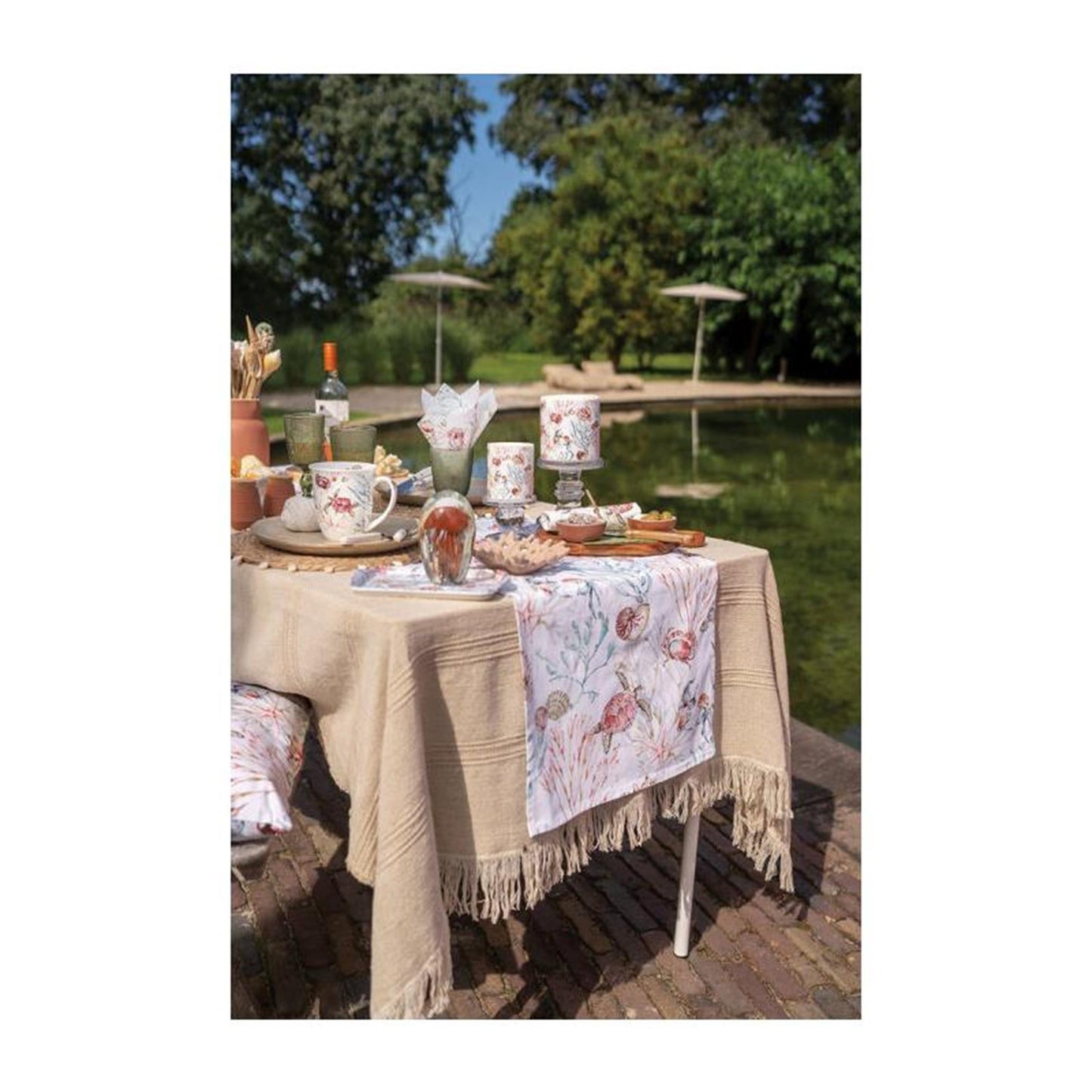 Chemin de table Ambiente 40x150cm animaux marins