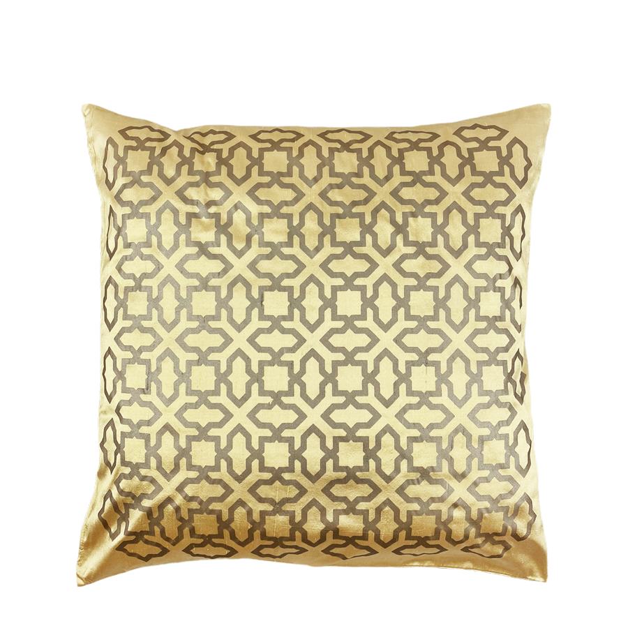 Housse de coussin Seq home en soie marron doré 45x45cm