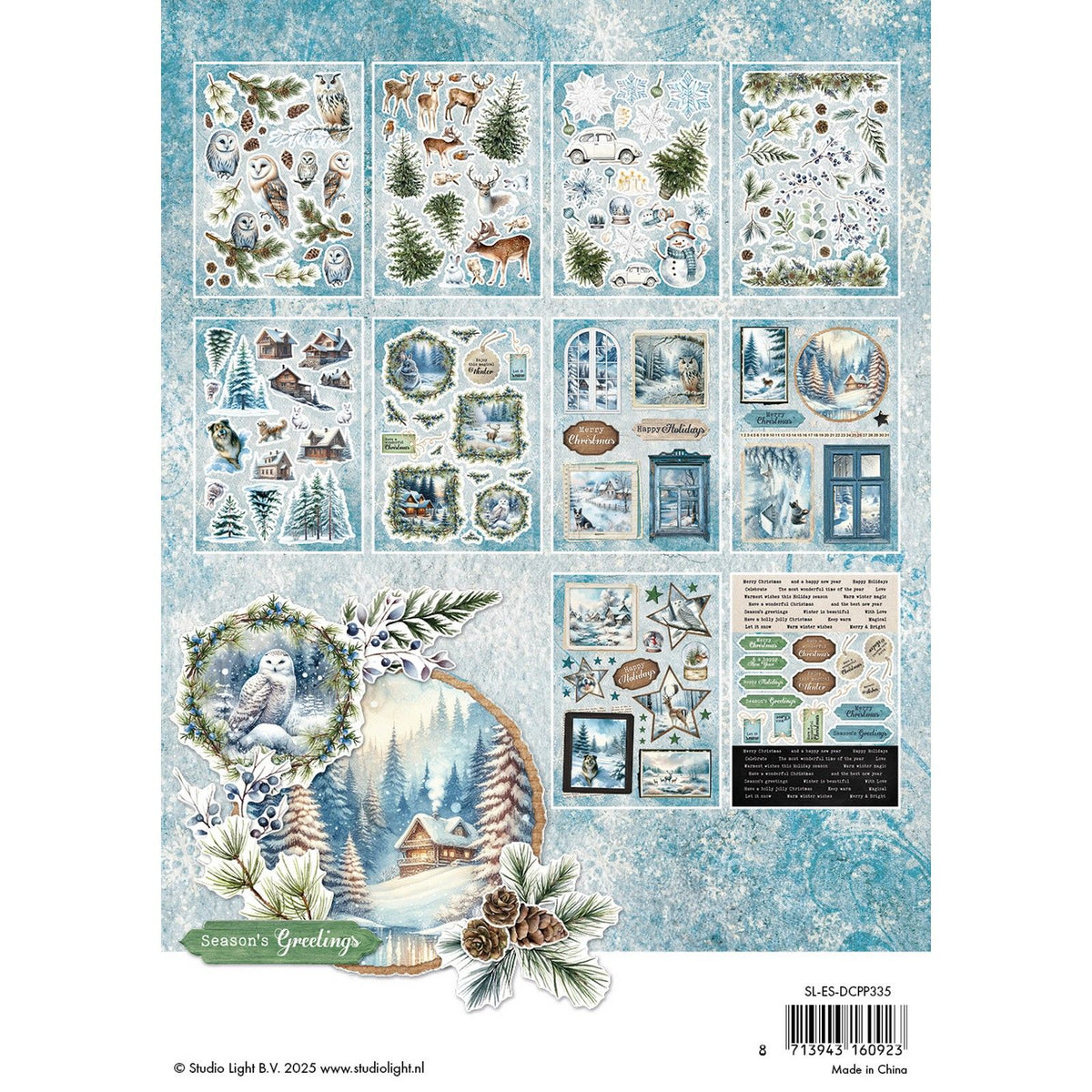 Studio Light • Bloc de papier découpé essentiel Winter Wonderland