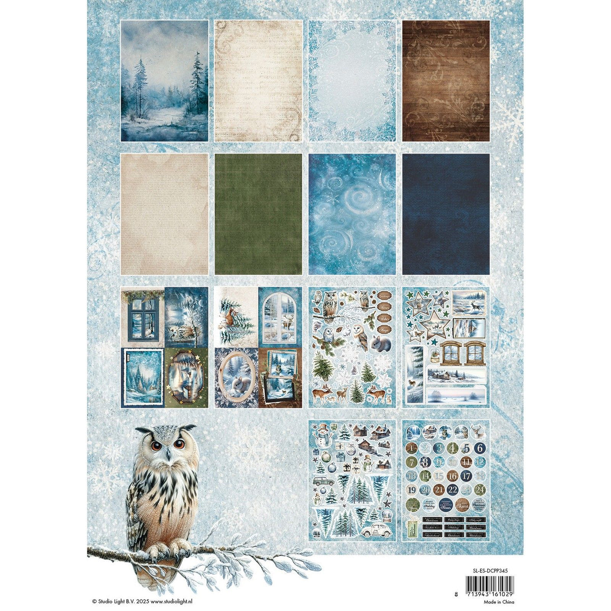 Studio Light • Bloc de papier découpé essentiel Winter Wonderland