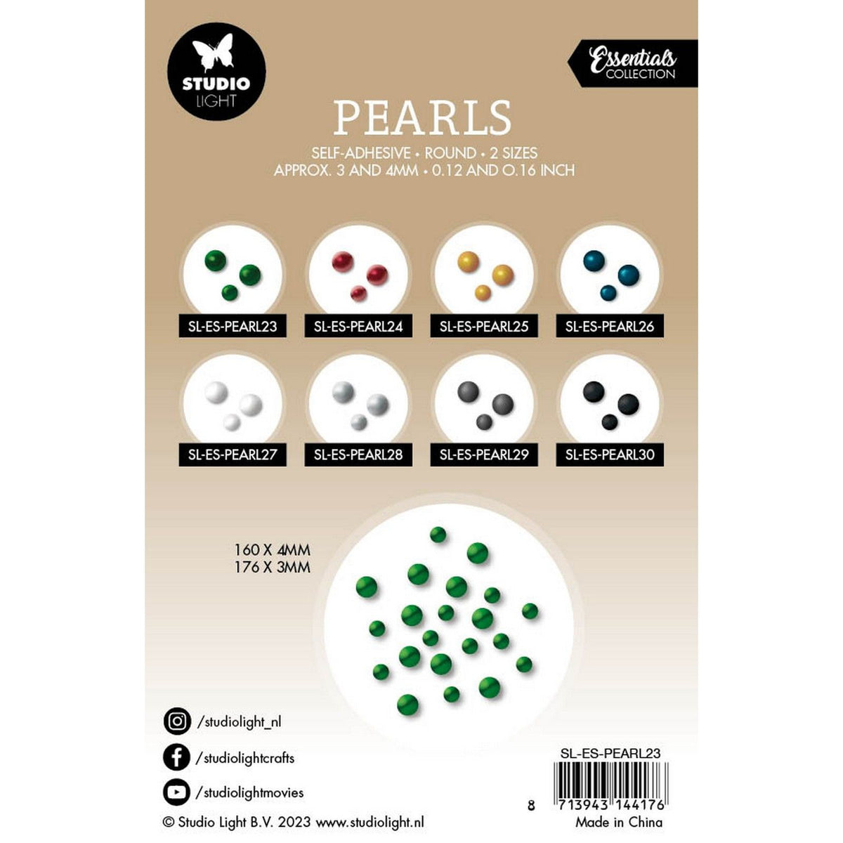 Lampe studio • essentials perles autocollantes vert