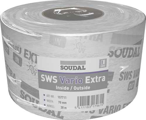 Soudal sws vario extra | film régulateur d'humidité | 100 mm x 30 m | blanc - 157712