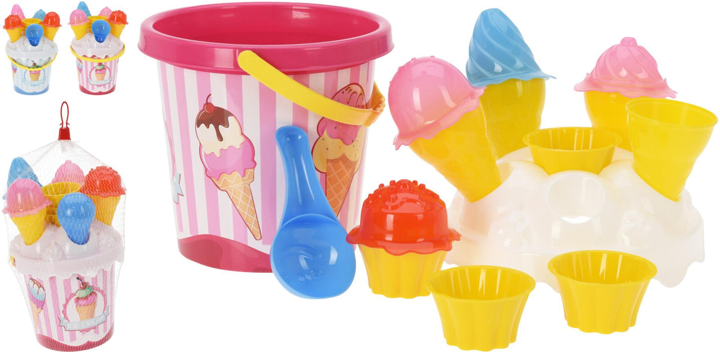 Seau de plage avec glaces 17cm