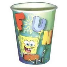 Éponge bob en papier tasses 8 pièces