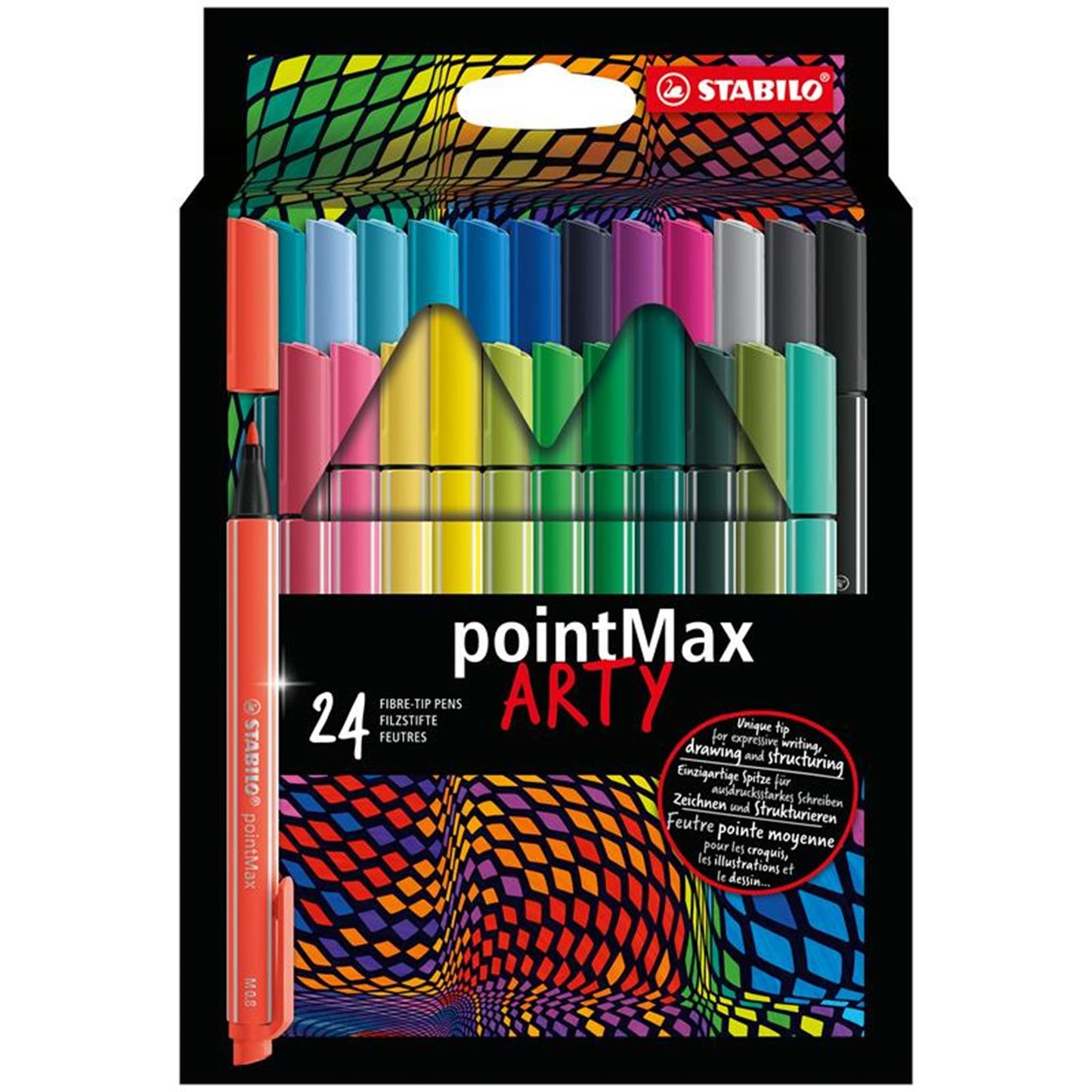 STABILO PointMax Fineliners ARTY Trousse à crayons, 24 pcs.