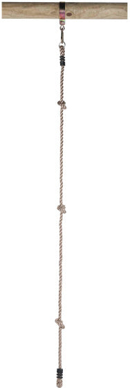 Corde d'escalade balançante avec 3 nœuds et 1 anneau 180 cm naturel