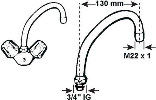 Cornat bec hu orientable 130mm - tec316002