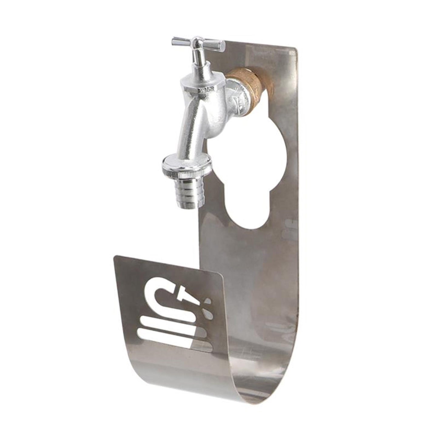 Robinet support de tuyau design Esschert en acier inoxydable