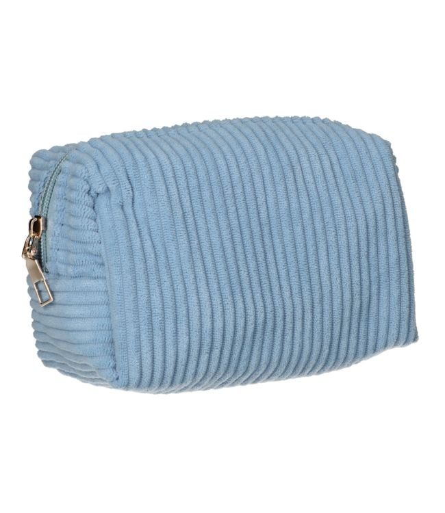 Voyageur de toilettes de toilette Tissu de côte bleu 16,5x11cm