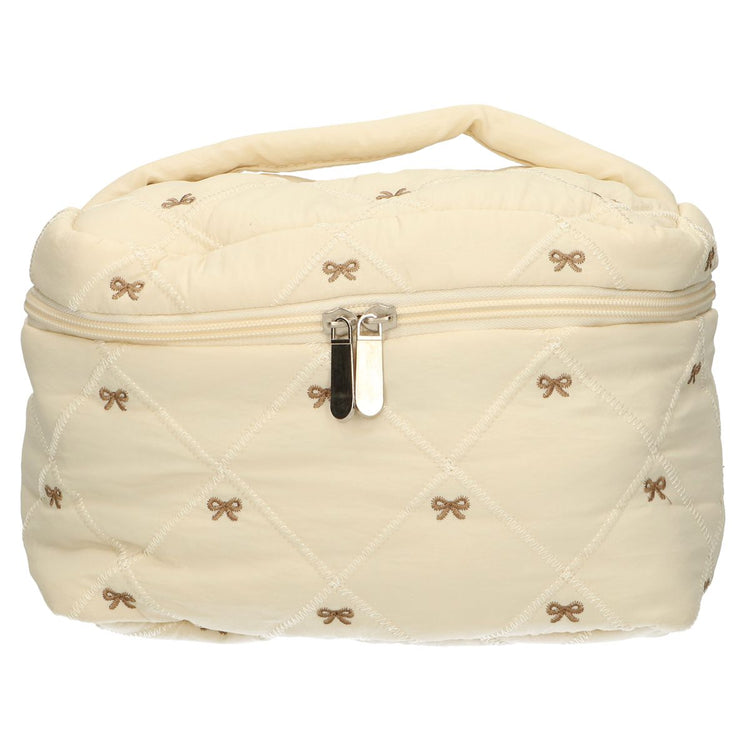 Trousse de beauté Traveler noeuds beige 24cm x 17cm