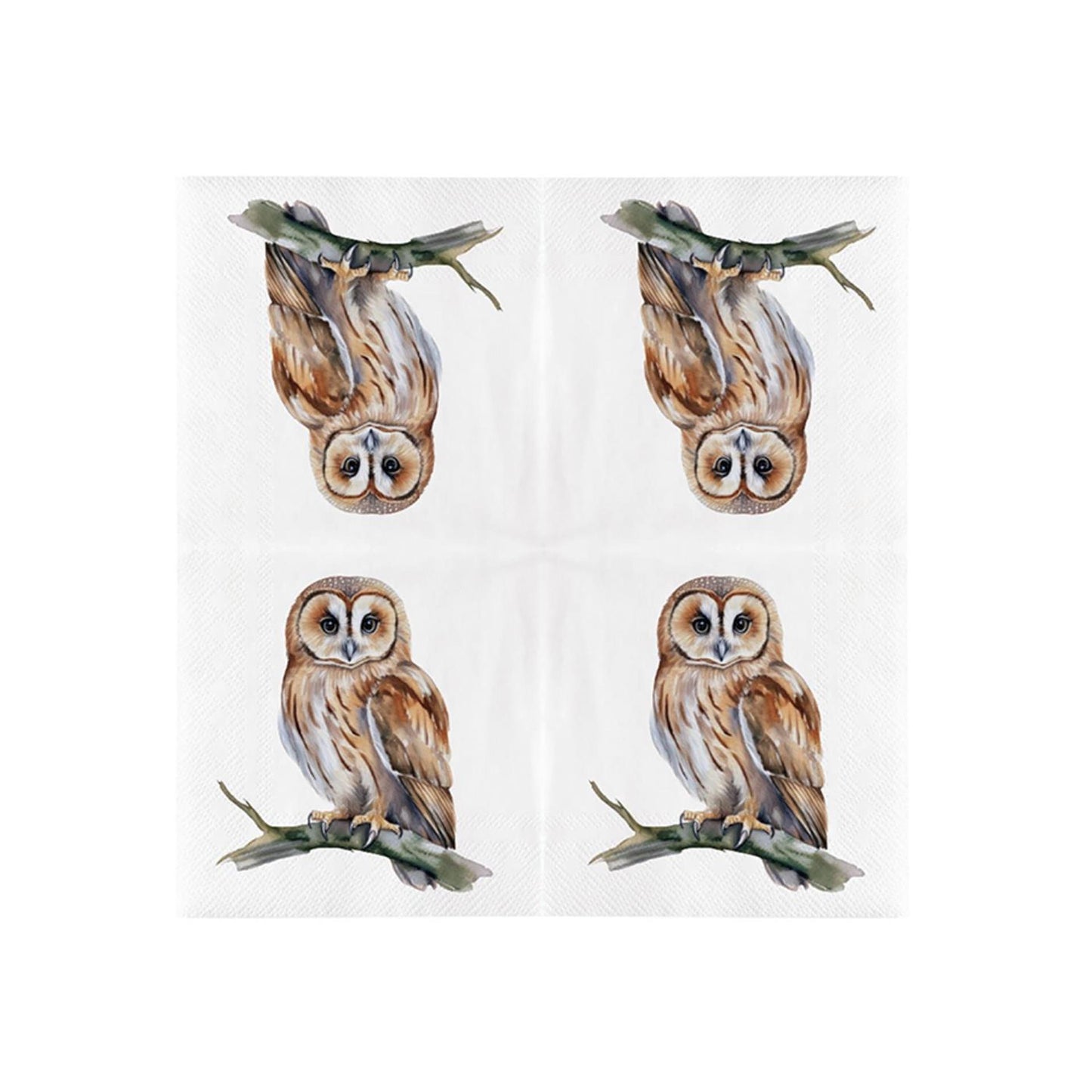 Esschert serviettes design hibou 33cm