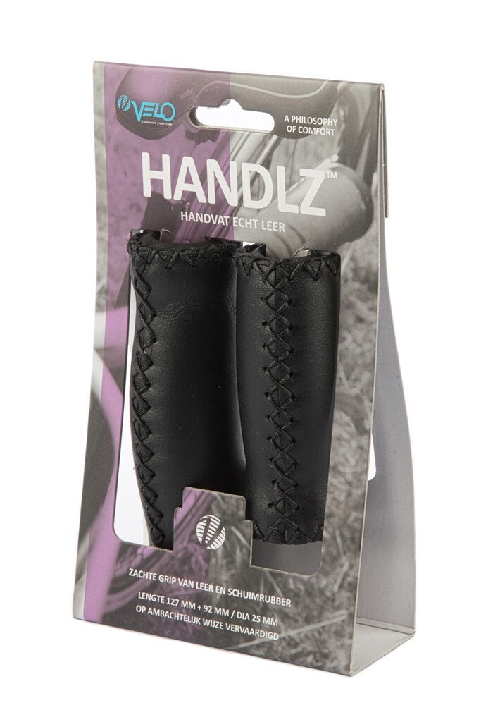 Poignée Velo Cuir 92 127mm Noir (paire)