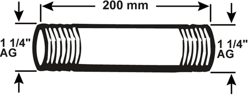 Raccord de tuyau Cornat galva mm 5 4 200mm (530) - vfb5305420