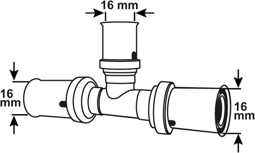 Té de raccord à presse Cornat 16mm 10s ms-a2 - vrptp500416n