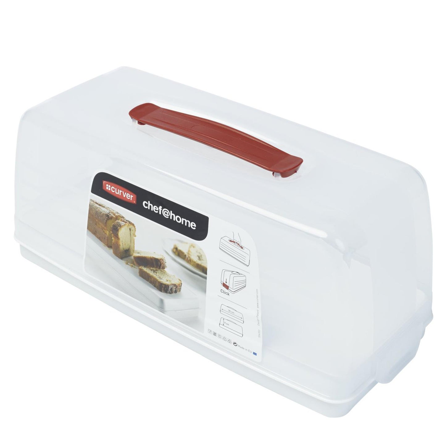 Boîte à gâteaux Curver rectangle blanc transp.