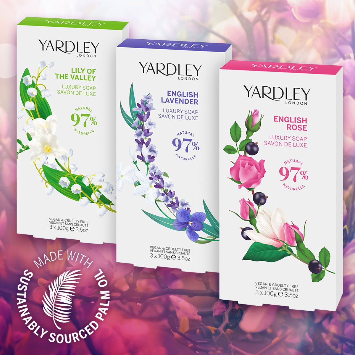 Yardley London English Soap Lily of the Valley 3x100gr.