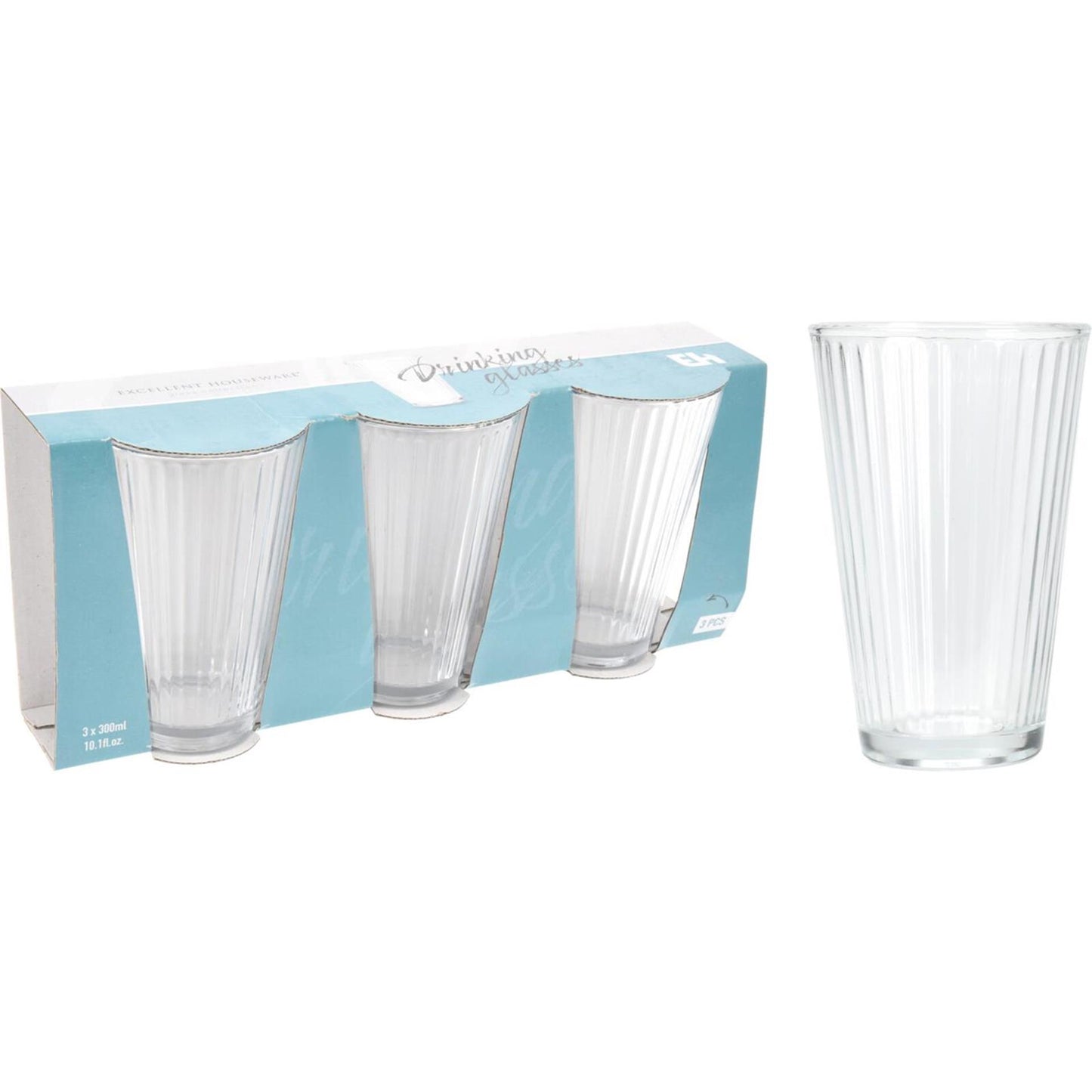 Excellent ensemble de verres à boire pour articles ménagers 3 pièces 300ml