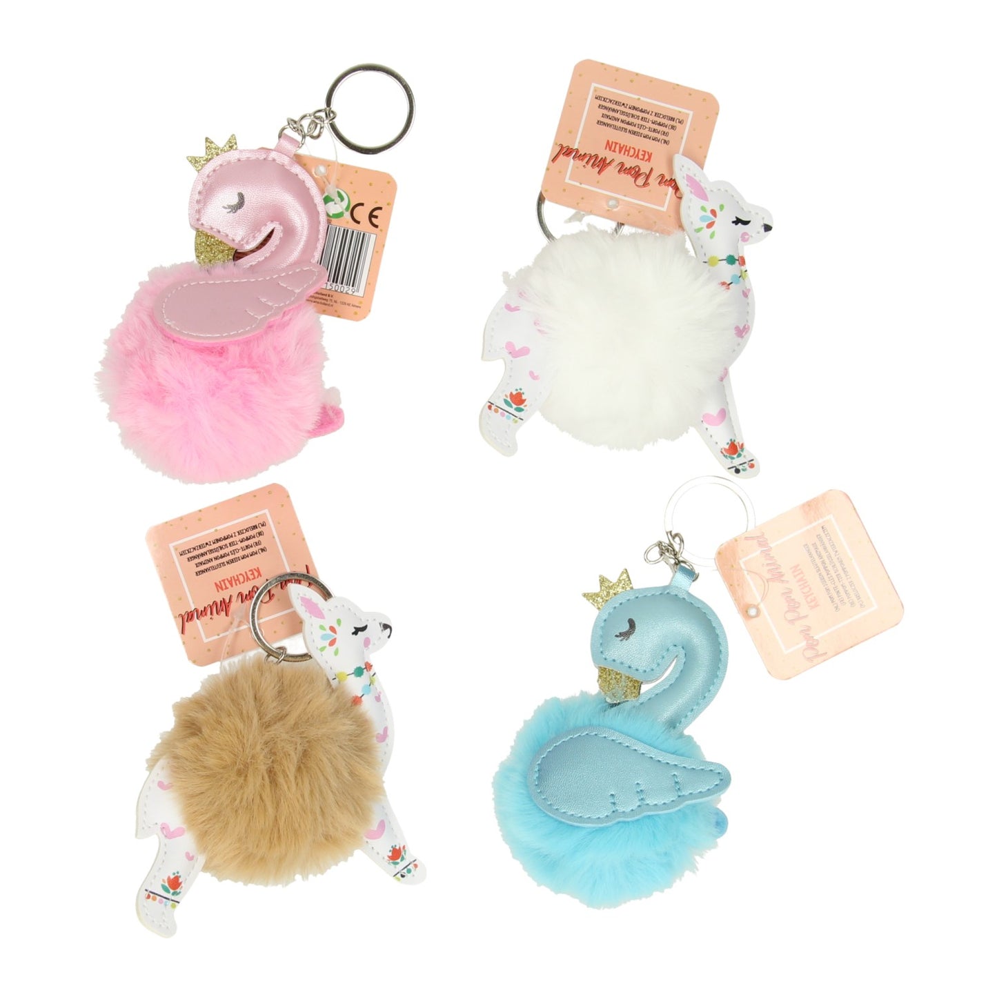 Gagit des animaux de Pompom Ring Pompom de Luxury Holland, ensemble de 12e.
