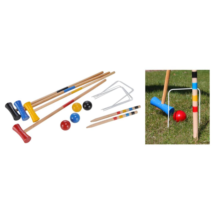 Salut hi 18 pièces de croquet jeu 4 joueurs bois