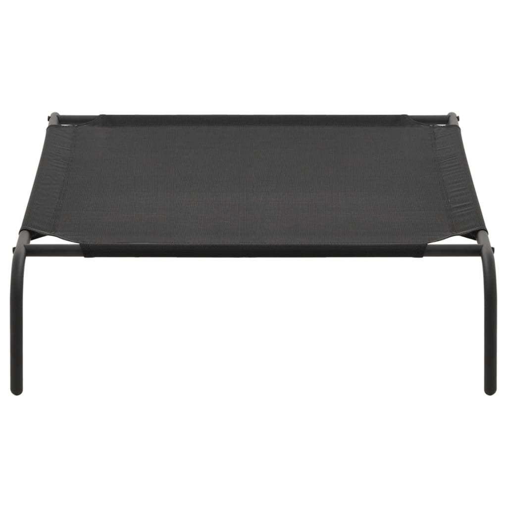 Vidaxl lite de chien surélevé xl textileen noir