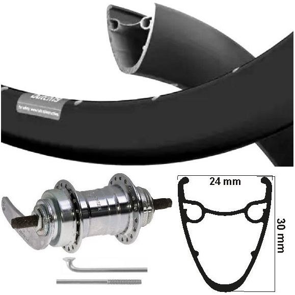 KGS Roue arrière 28 pouces (622) Rim Dutch 19 Black Velamos Remnaaf