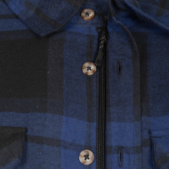 Ligne de vie Jervis Shirt de flanelle rembourrée Men Blue Black Taille S