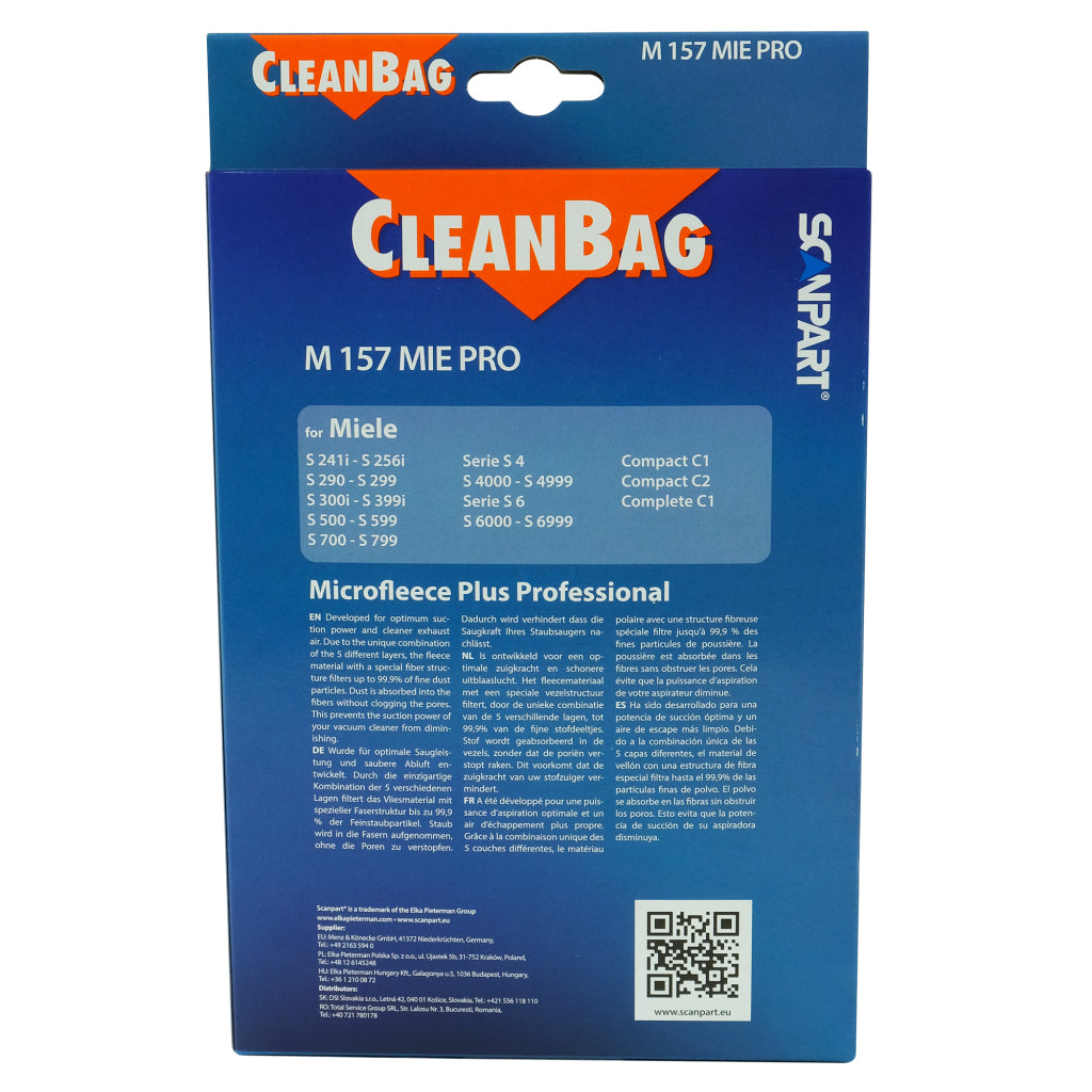 ScanPart ScanPart Cleanbag Dust Sac M 157 Mie Pro Miele 5 pièces