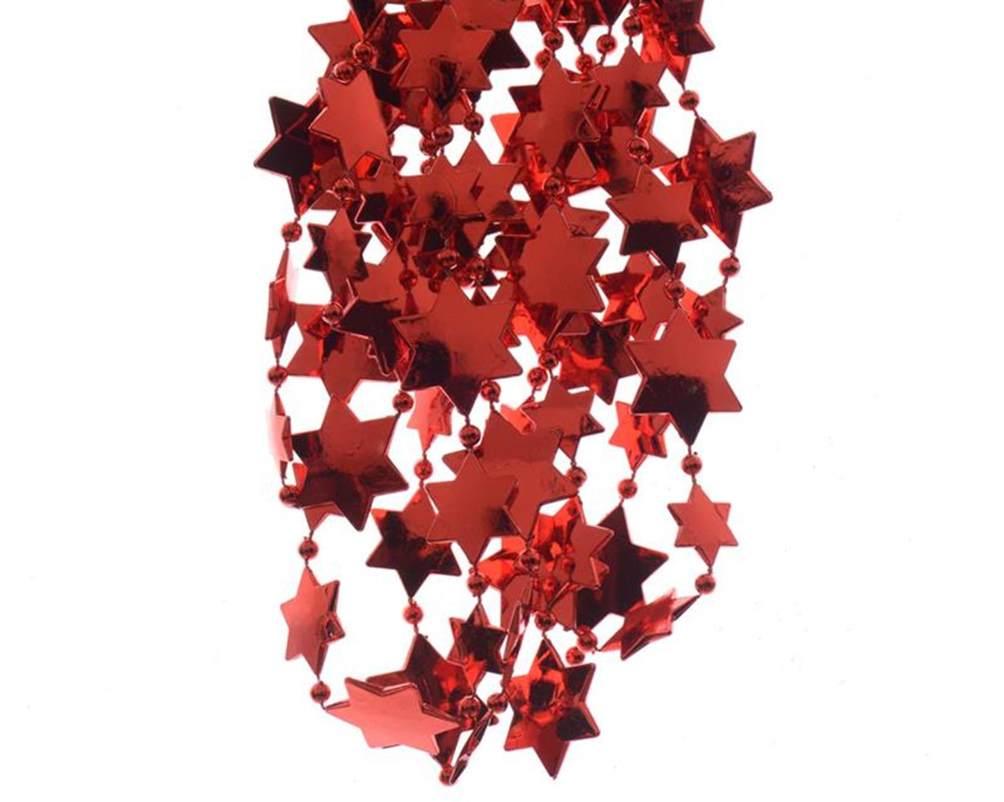 Decoris guirlande de perles étoile l270cm rouge
