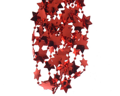 Decoris guirlande de perles étoile l270cm rouge