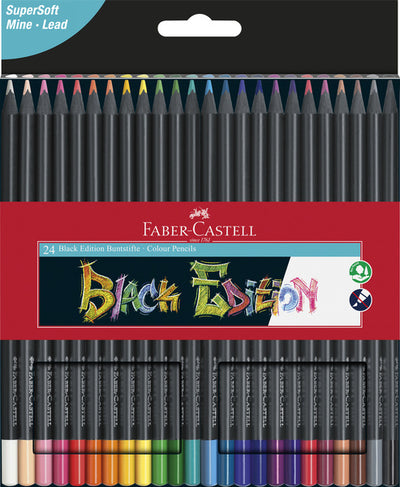 Faber Castell Faber Castell FC-116424 Crayon coloré Edition noire dans Pouch 24 pièces