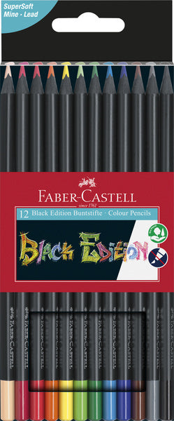 Faber Castell Faber Castell FC-116412 COLPLANTS Black Edition in Pouch 12 Pieces