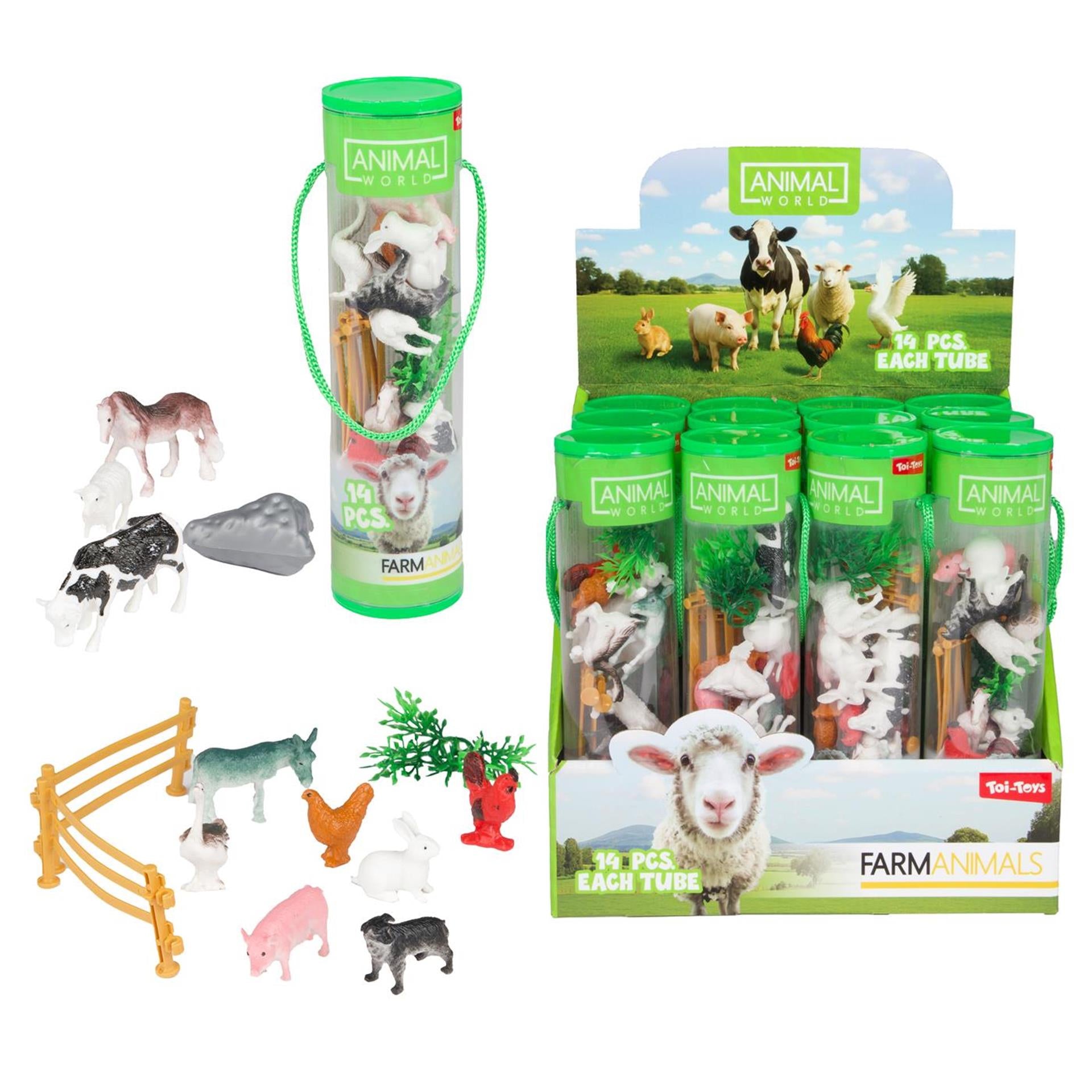 Toi-toys ensemble de jeu du monde animal ferme - 14 pièces.