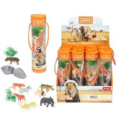 Toi-toys monde animal animaux sauvages en tube - 12 pcs.