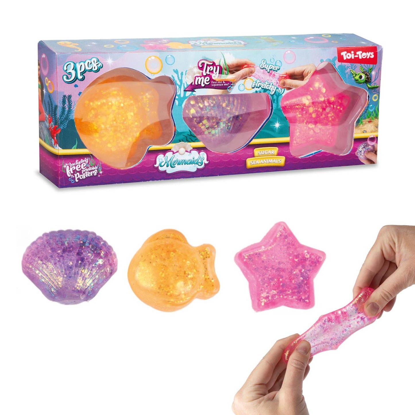 Toi-toys figurines à presser sirènes mer - 6cm